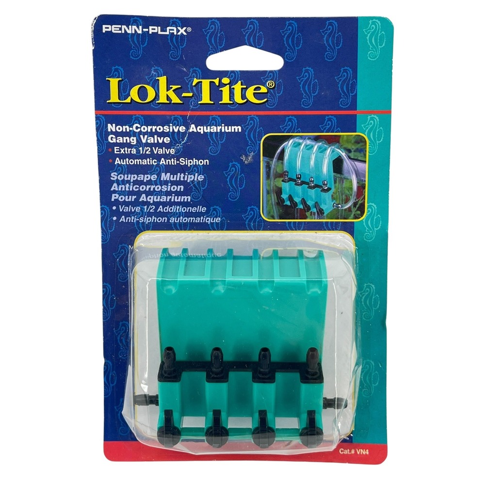 Penn-Plax Lok-Tite Non-Corrosive Aquarium Gang Valve 4 Gnag Anti-Siphon New